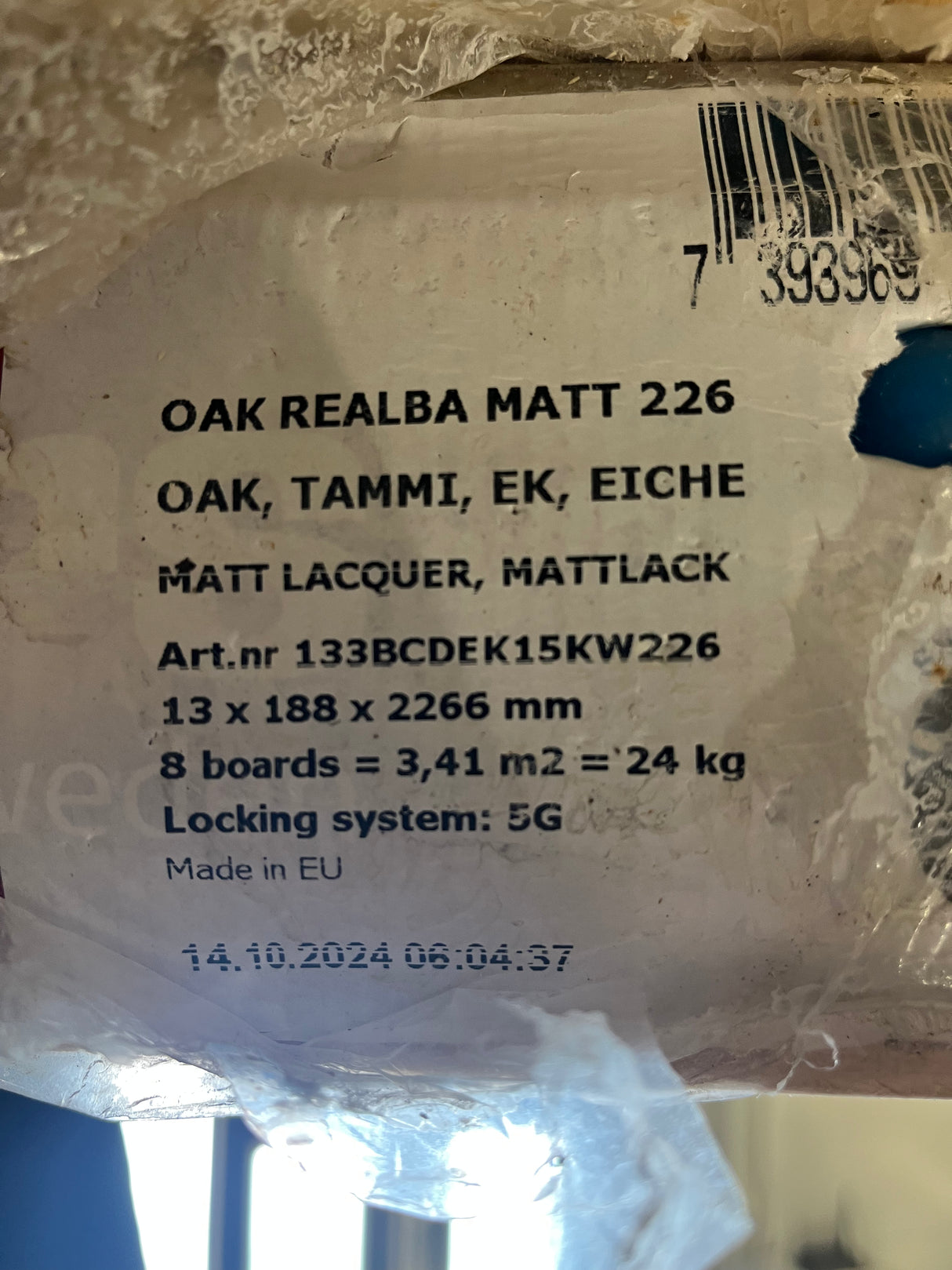 6022. Ekparkett Realba Matt 3-stav
